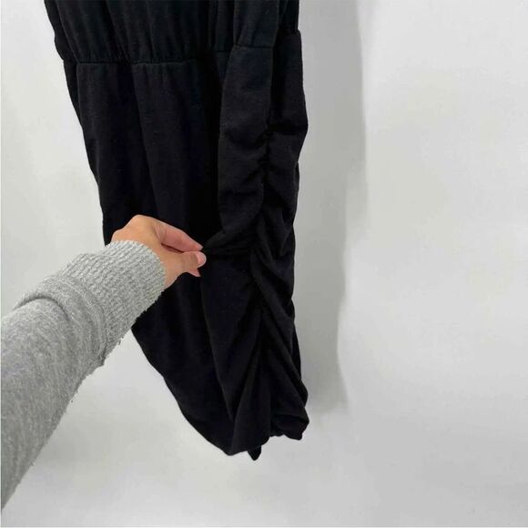 SUNDRY x EVEREVE NWT Square Neck Ruched Dress in Black - Picture 5 of 9